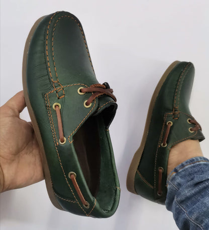 Zapato Apache de Cuero Genuino Verde